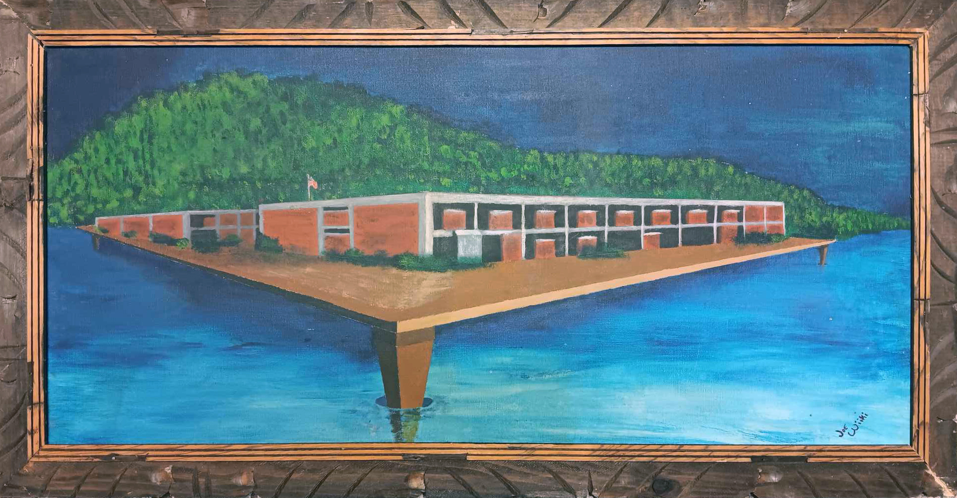 Painting of the "NEW" Newark Valley High School, as painted by Joe Wiiki