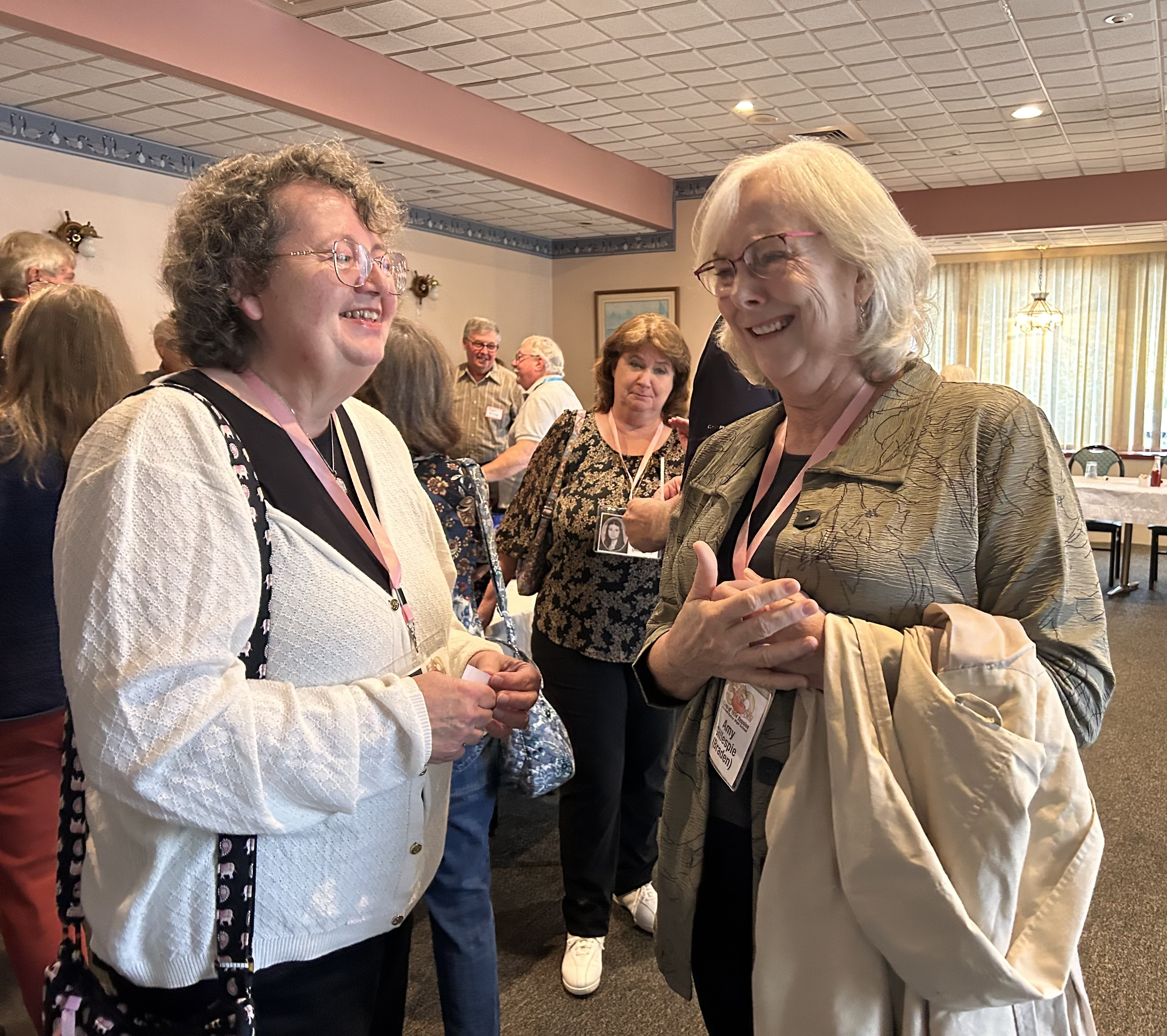 Pam Andreas Watson and Amy Braden Gillespie (Cheryl Hibbard Gourley in the background)