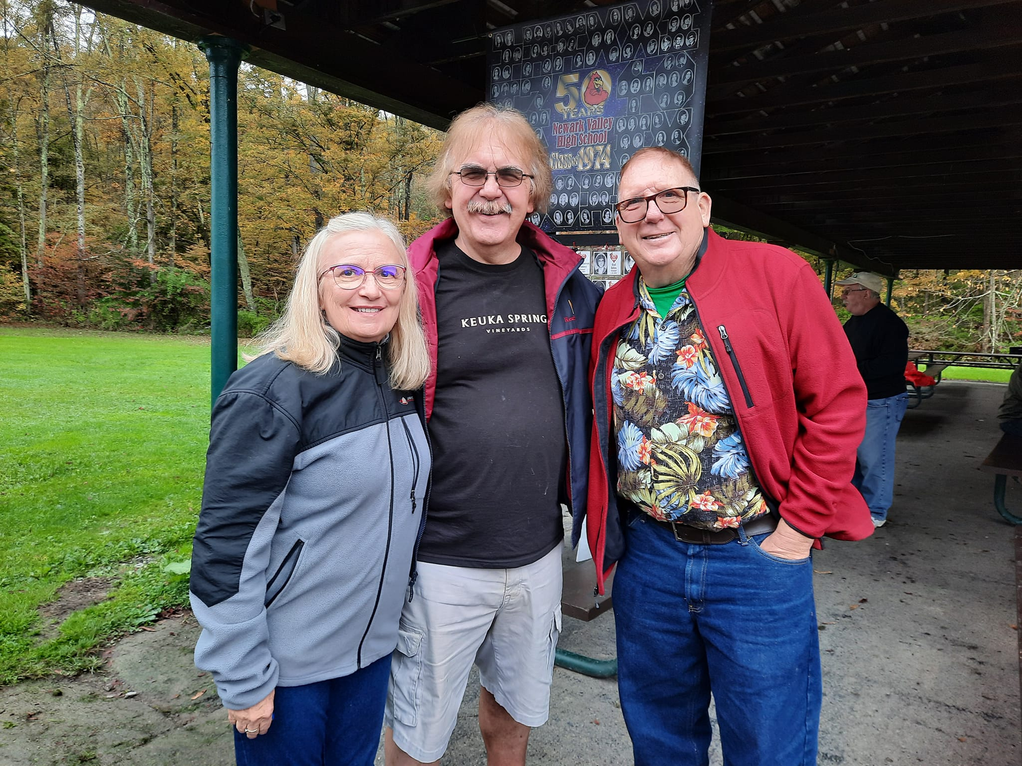 Janice Snyder Wisinski, Chris Woodard & Bill Granger at the Trout Ponds 9/29/24